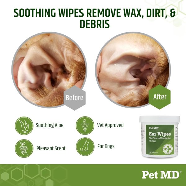 Pet MD - Dog Ear Cleaner Wipes - Image 3